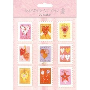 Sticker 3D Bunte Herzen