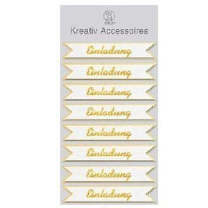 Sticker 3D Einladung, gold