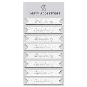 Sticker 3D Einladung, silber