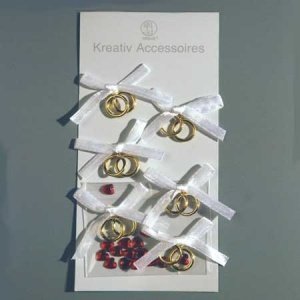 Sticker 3D Trauringe mit Schleife, gold