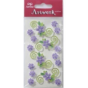 Sticker Artwork Blumen, lila