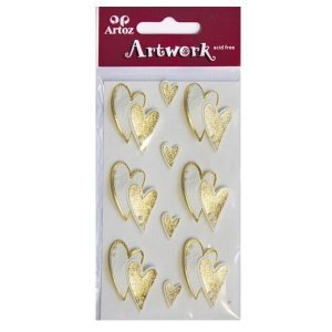 Sticker Artwork Goldene Herzen