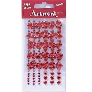 Sticker Artwork Herzen, rot