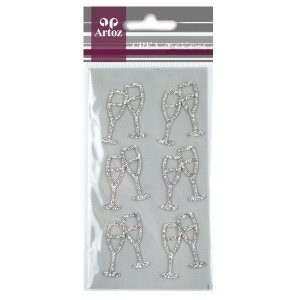 Sticker Crea Motion Sektgläser, silber