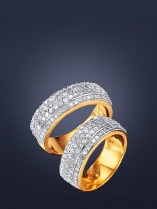 Stilvoller Partnerring mit Diamanten