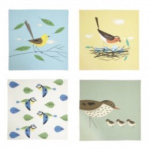 Stoff-Servietten Birdy 4er Set