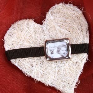 Stoffarmband in Schwarz mit Fotoanhänger