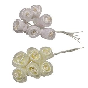 Stoffblumen Röschen, creme