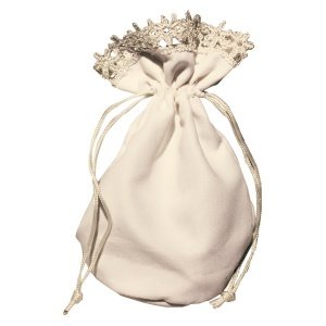 Stoffsäckchen Blütenbordüre, creme