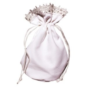 Stoffsäckchen Blütenbordüre, weiß