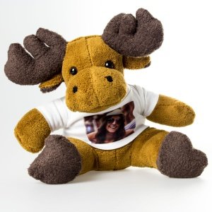 Stofftier Elch mit persönlichem Foto