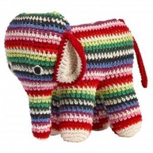 Stofftier Elefant bunt gestreift