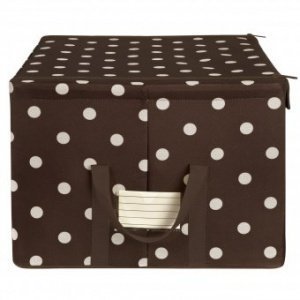 Storagebox L mocha dots