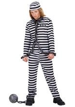 Sträfling Kinderkostüm Verbrecher schwar