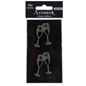 Strass Sticker Artwork Sektgläser