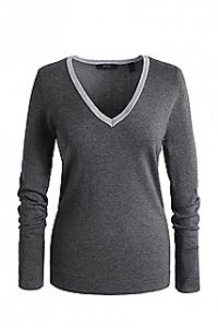 Stretch Feinstrick V-Pulli