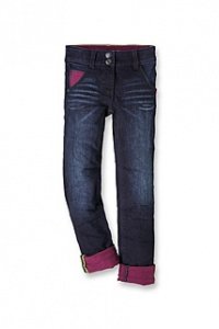 Stretch-Jeans, farbige Umschläge