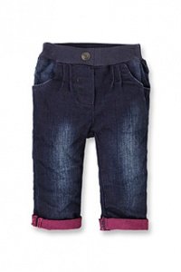 Stretch-Jeans mit farbigen Umschlägen