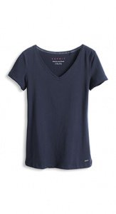 Stretch-T-Shirt mit V-Ausschnitt