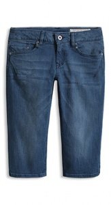 Stretchige Denim-Capri