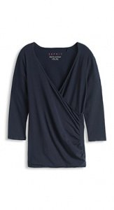 Stretchiges Baumwoll-Wickel-Shirt