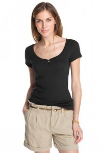 Stretchiges Ripp-T-Shirt