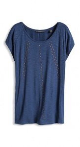 Stretchiges Slub Jersey Shirt mit Nieten