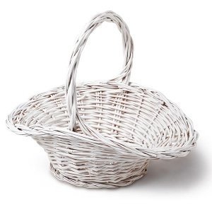 Streukorb Weide, weiß lackiert