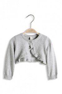 Strick-Bolero mit schillernder Rüsche