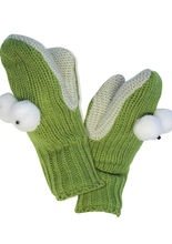 Strick-Fäustlinge Frosch grün