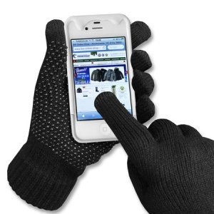 Strick Handschuhe Touch Screen schwarz