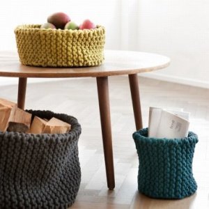 Strickkorb Rustic Rope anthrazit groß