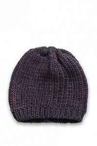 Strickmütze aus Ripp mit Glanz-Streifen