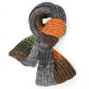 Strickschal Colore grün-orange 170x22 cm