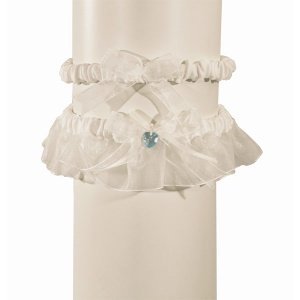 Strumpfband Blaues Herz, 2er-Set