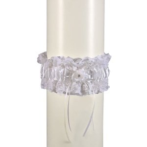 Strumpfband Romantik, weiß