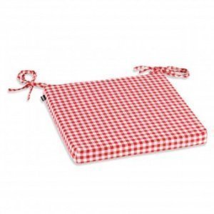 Stuhlkissen mit Bändern Karo Mix rot kle