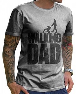 Stylotex Herren T-Shirt Basic The Walking dad , Farbe:heather;Größe:XL