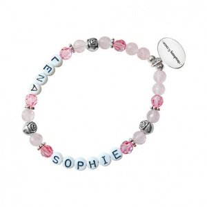 strawberry & cream Namensarmband Rose l.
