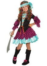 Süße Piratin Kinderkostüm pink-türkis