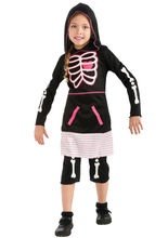 Süßes Skelett-Mädchen Halloween-Kinderko
