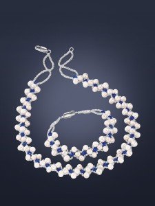 Süßwasserzuchtperlen-Set aus Armband und