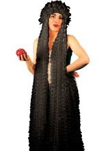 Super lange Locken-Perücke schwarz