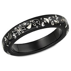 Swanflower Thin Black Armreif, S
