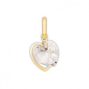 Swarovski Charm Gold Double Heart 116217