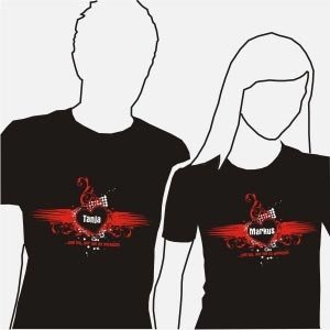 T-Shirt-Set zum Polterabend *Herz* für S