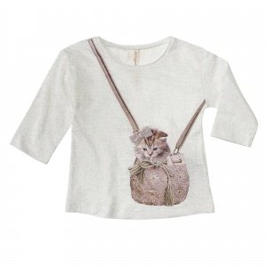 T-Shirt langarm "Tasche"lachs