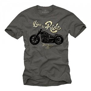 T-Shirt mit Motorrad Motiv für Herren LIVE TO RIDE Evolution XXL