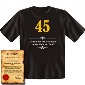 T-Shirt mit Urkunde - 45