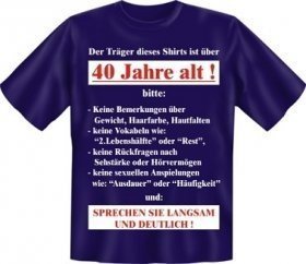 T-Shirt über 40 Jahre